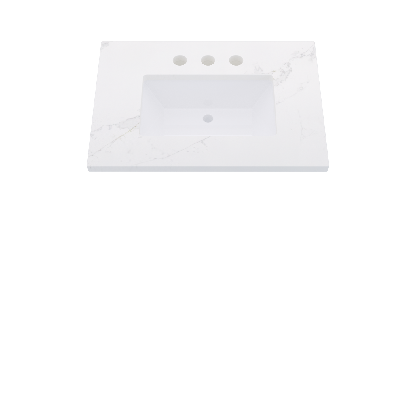 31" Vanderloc Silestone® Quartz Bathroom Vanity Top | Single Rectangle Sink | Centered in Et Calacatta Gold