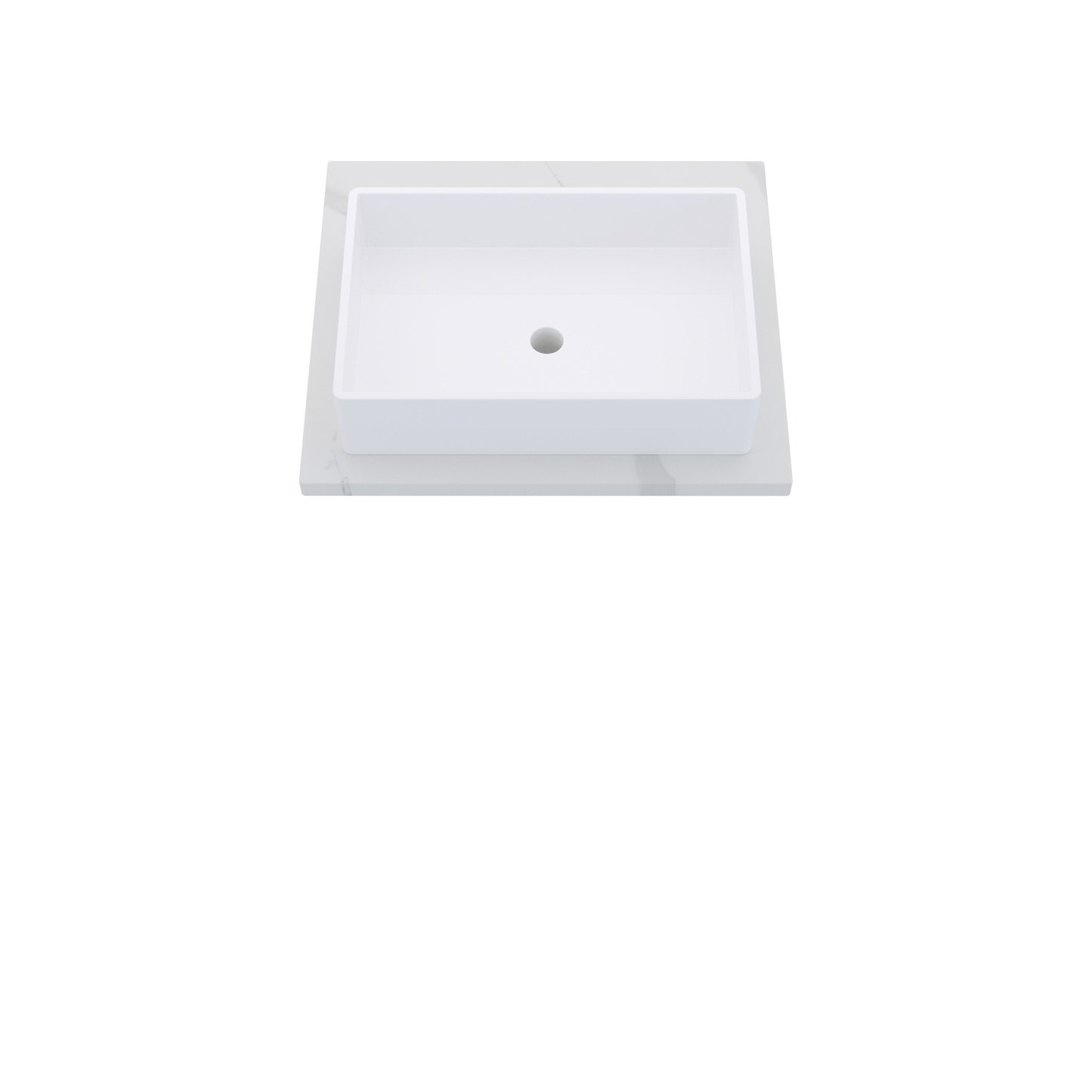 25" Vanderloc Silestone® Quartz Bathroom Vanity Top | Single Vigo Sink | Centered in Classic Calacatta