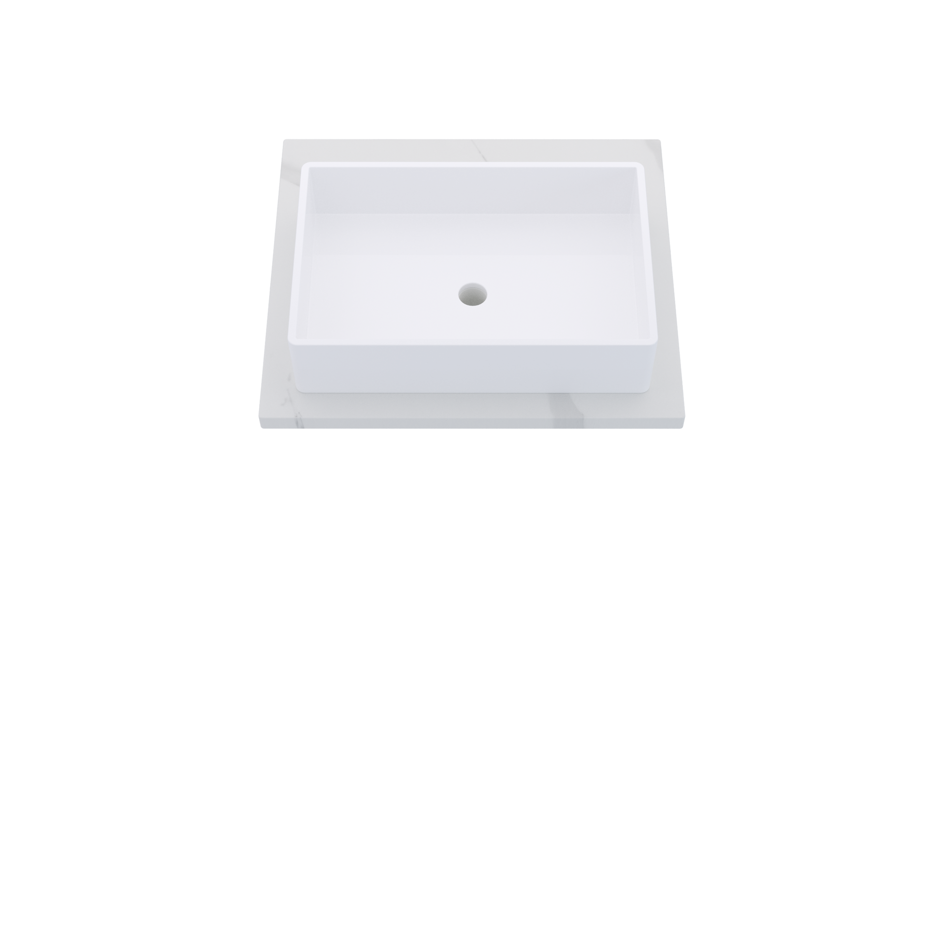 25" Vanderloc Silestone® Quartz Bathroom Vanity Top | Single Vigo Sink | Centered in Classic Calacatta
