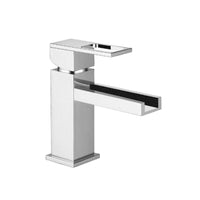 Single-hole waterfall bathroom faucet with cascade flow design