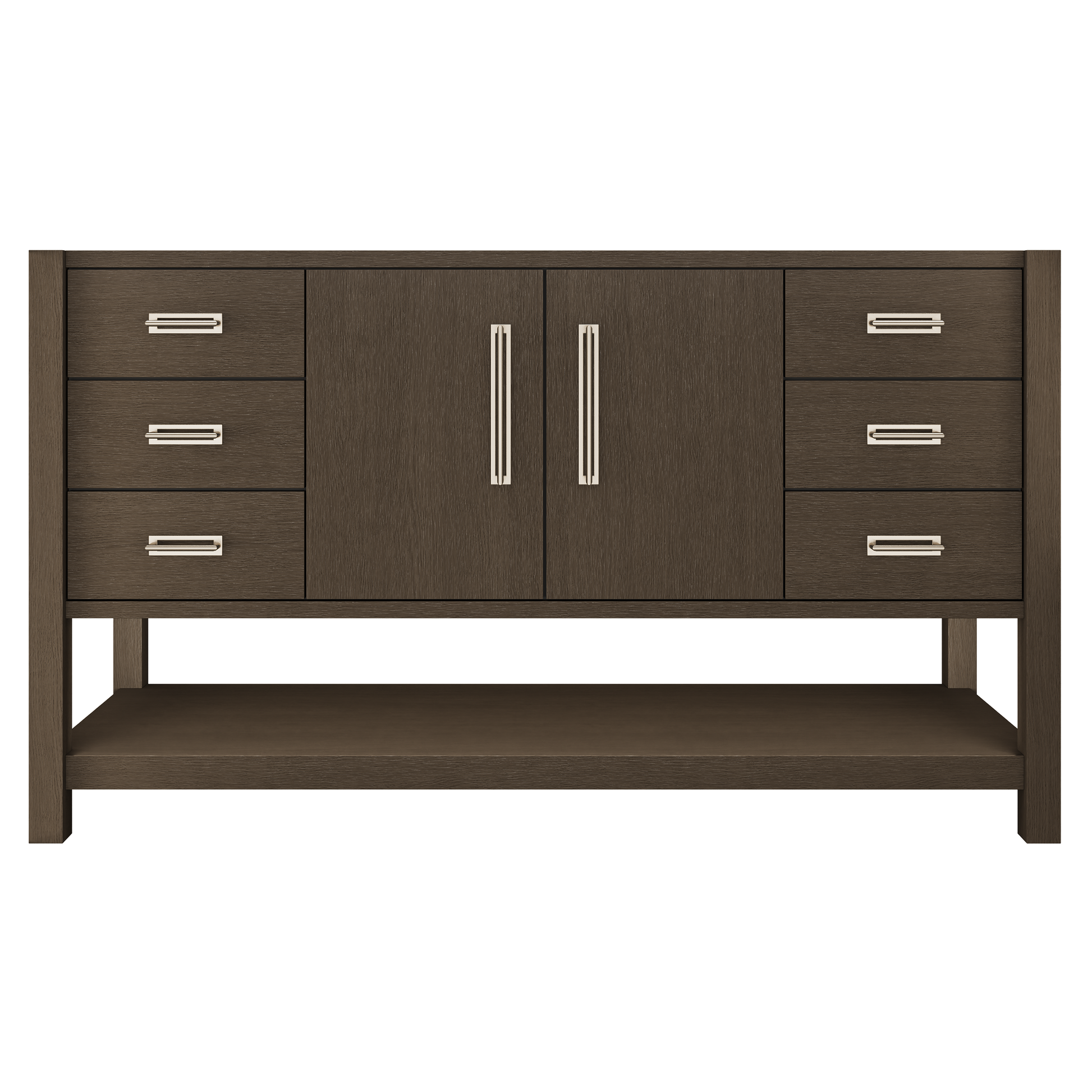 Kiawah Single Extra-Wide Bath Vanity 60in Russet Shadow Satin Nickel
