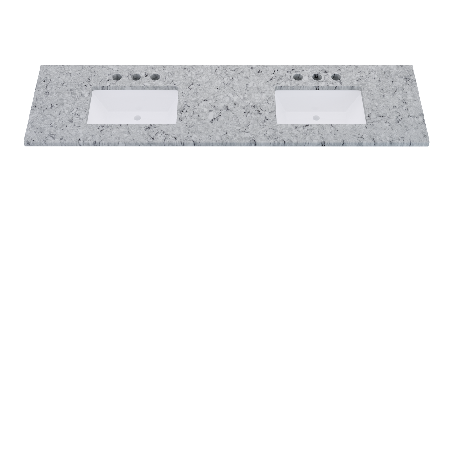 79" Vanderloc Silestone® Quartz Bathroom Vanity Top | Double Rectangle Sink | Centered in Pietra
