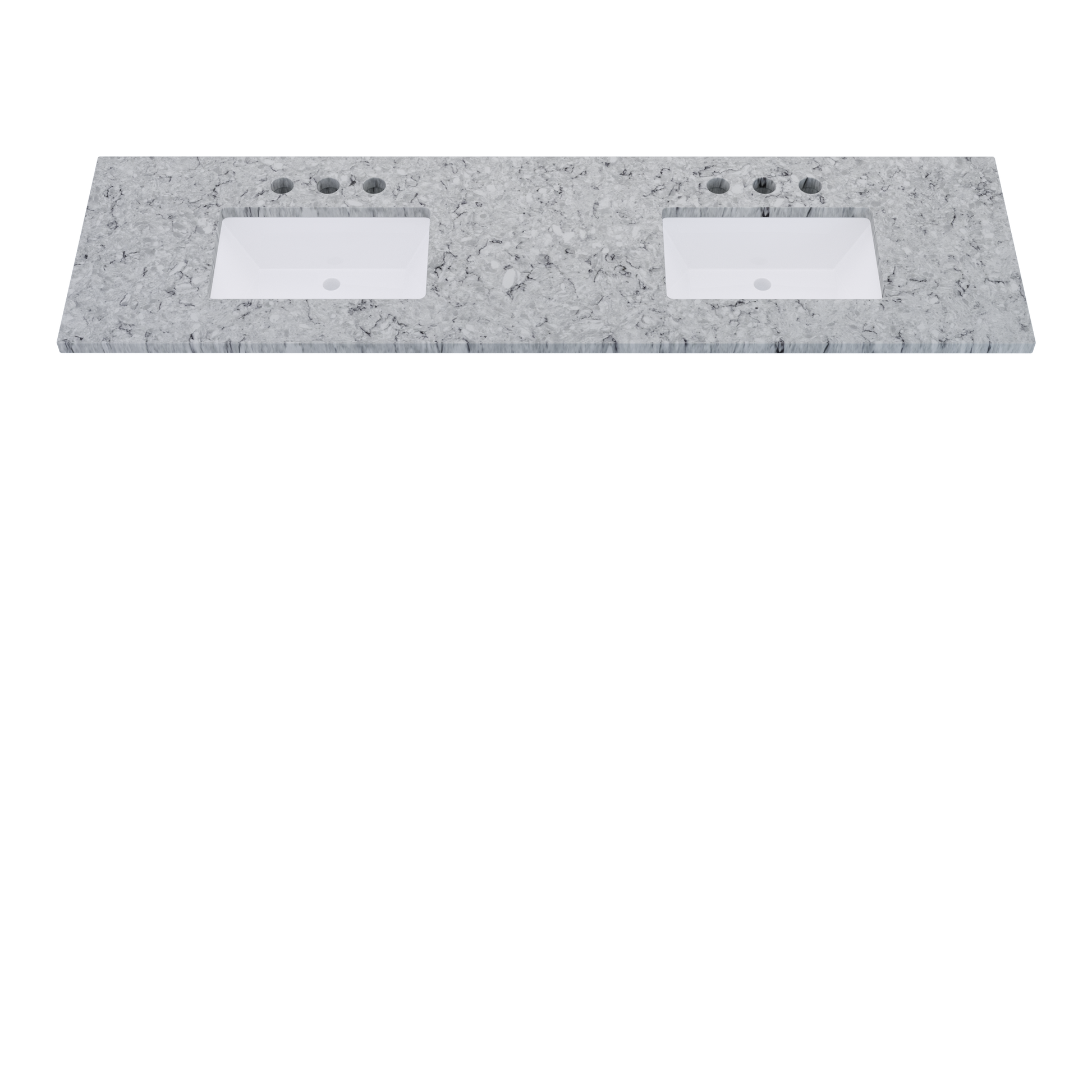 79" Vanderloc Silestone® Quartz Bathroom Vanity Top | Double Rectangle Sink | Centered in Pietra