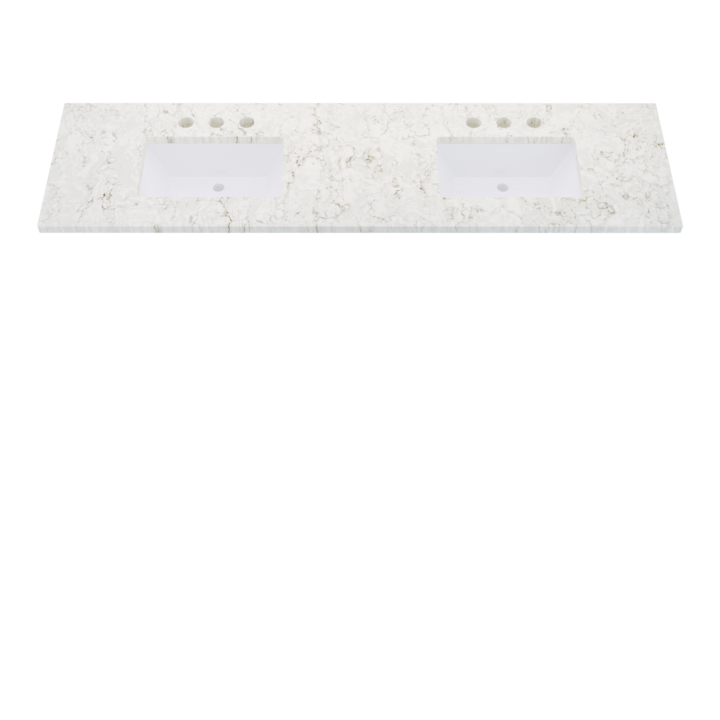 79" Vanderloc Silestone® Quartz Bathroom Vanity Top | Double Rectangle Sink | Centered in Lusso