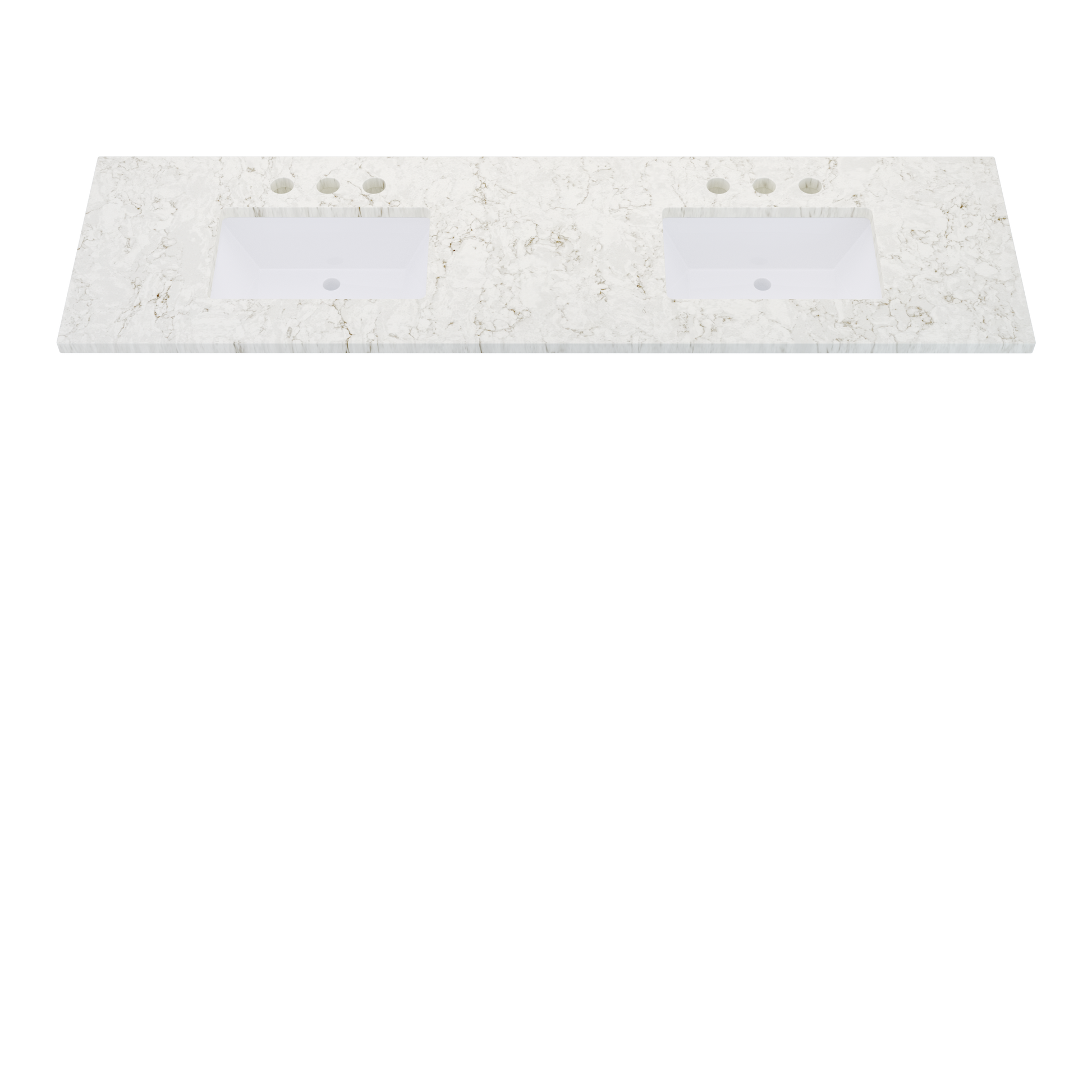 79" Vanderloc Silestone® Quartz Bathroom Vanity Top | Double Rectangle Sink | Centered in Lusso