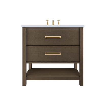 Vanderloc Kiawah Two-Drawer Single Sink 30" - Russet Shadow