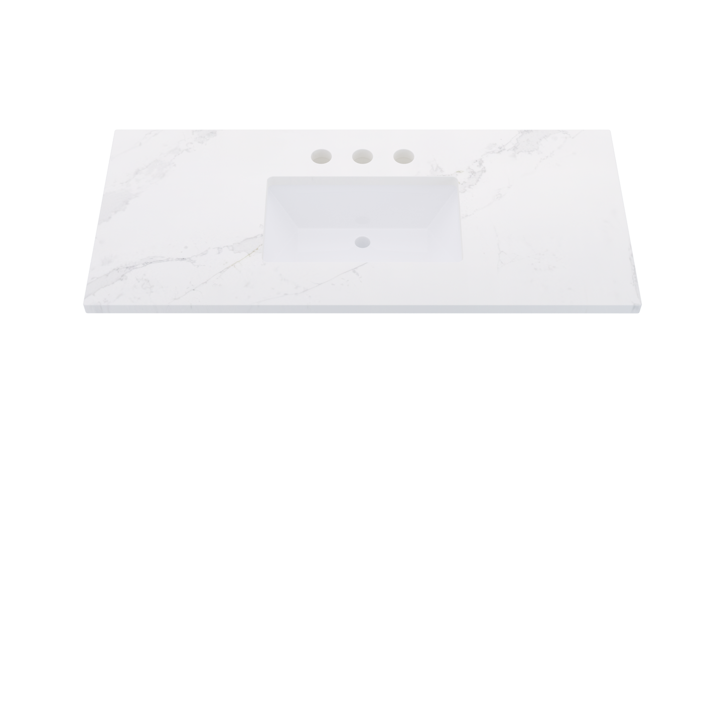 49" Vanderloc Silestone® Quartz Bathroom Vanity Top | Single Rectangle Sink | Centered in Et Calacatta Gold
