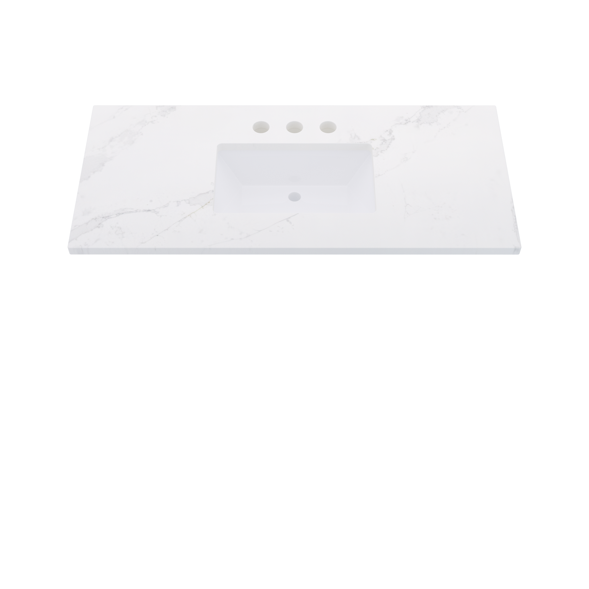49" Vanderloc Silestone® Quartz Bathroom Vanity Top | Single Rectangle Sink | Centered in Et Calacatta Gold