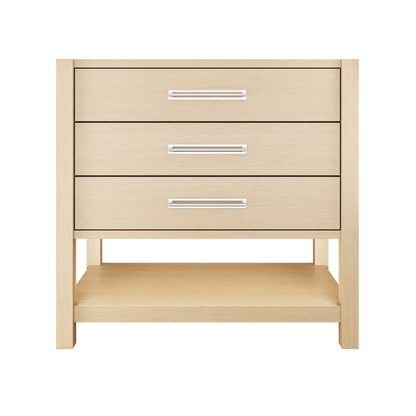 Kiawah 3-Drawer Single Bath Vanity 36in Natural Weathered Polished Chrome