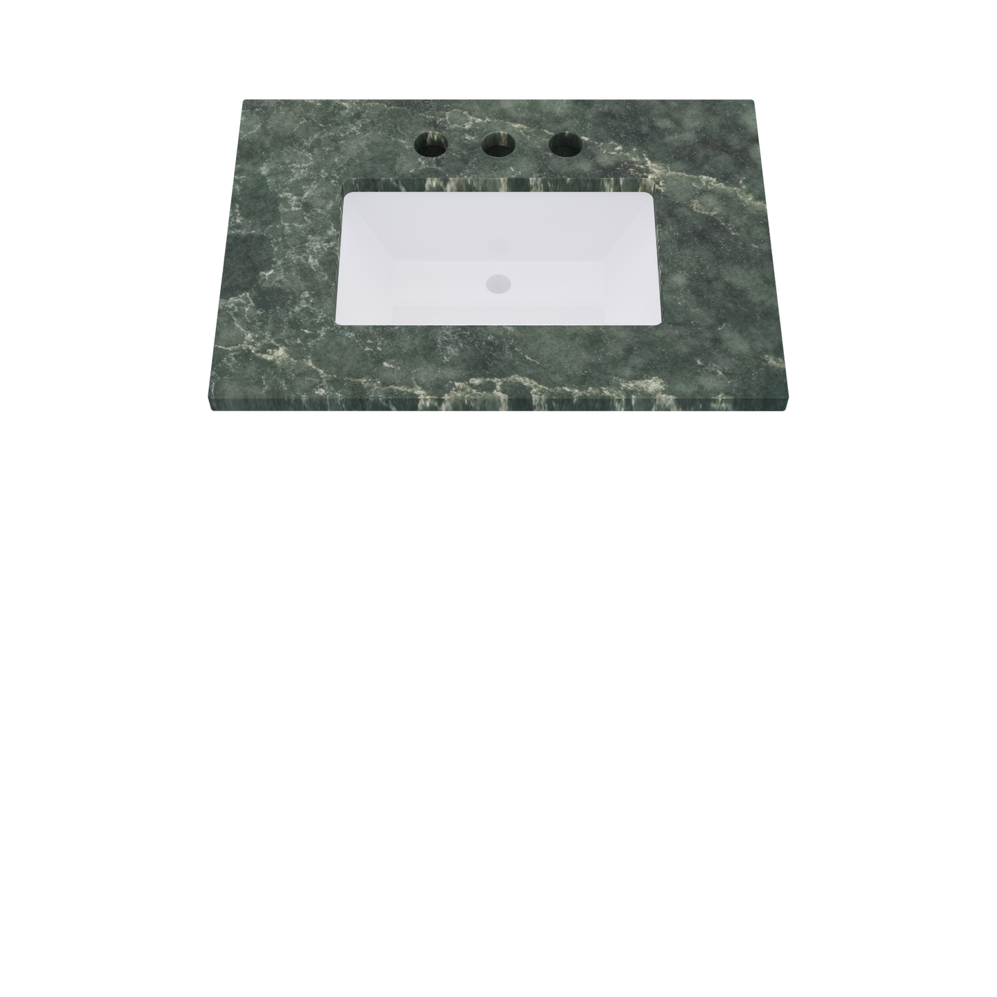 31" Vanderloc Silestone® Quartz Bathroom Vanity Top | Single Rectangle Sink | Centered in Jardin Emerald