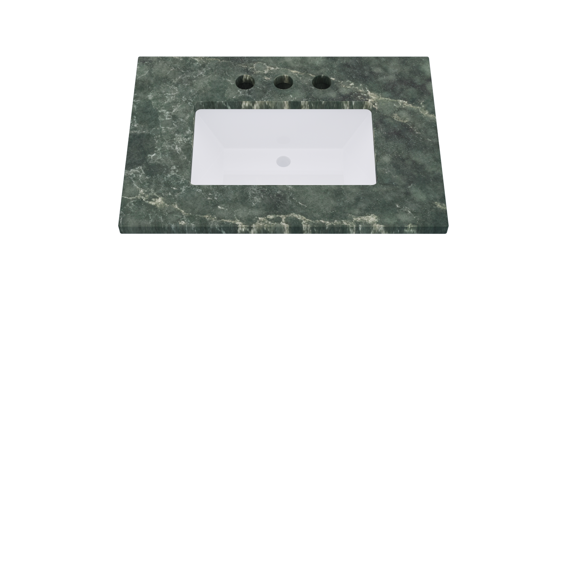 31" Vanderloc Silestone® Quartz Bathroom Vanity Top | Single Rectangle Sink | Centered in Jardin Emerald