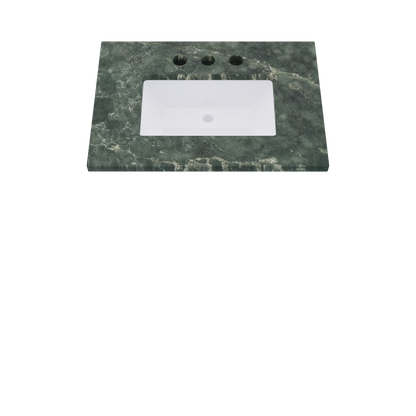 31" Vanderloc Silestone® Quartz Bathroom Vanity Top | Single Rectangle Sink | Centered in Jardin Emerald