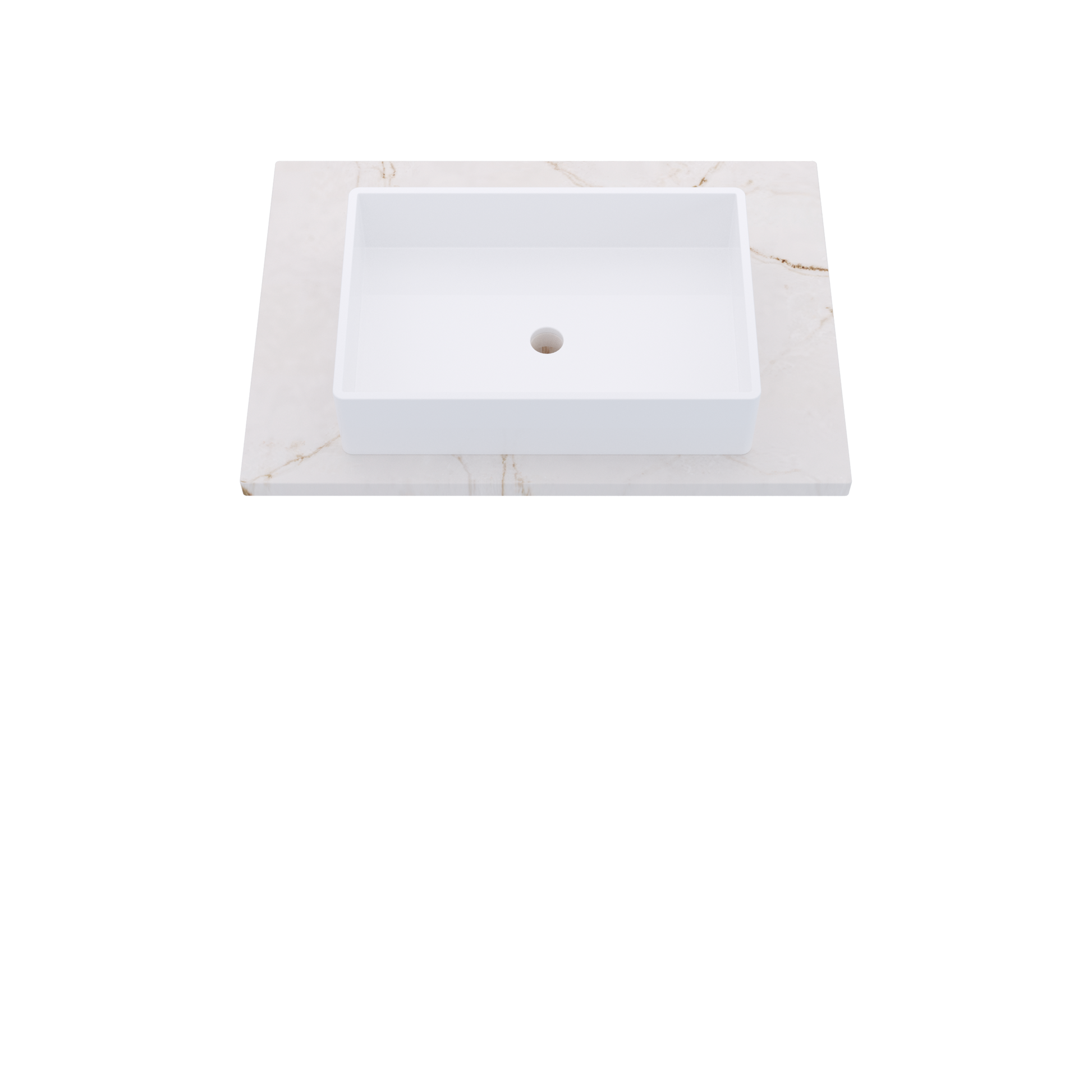 31" Vanderloc Silestone® Quartz Bathroom Vanity Top | Single Vigo Sink | Centered in Versailles Ivory