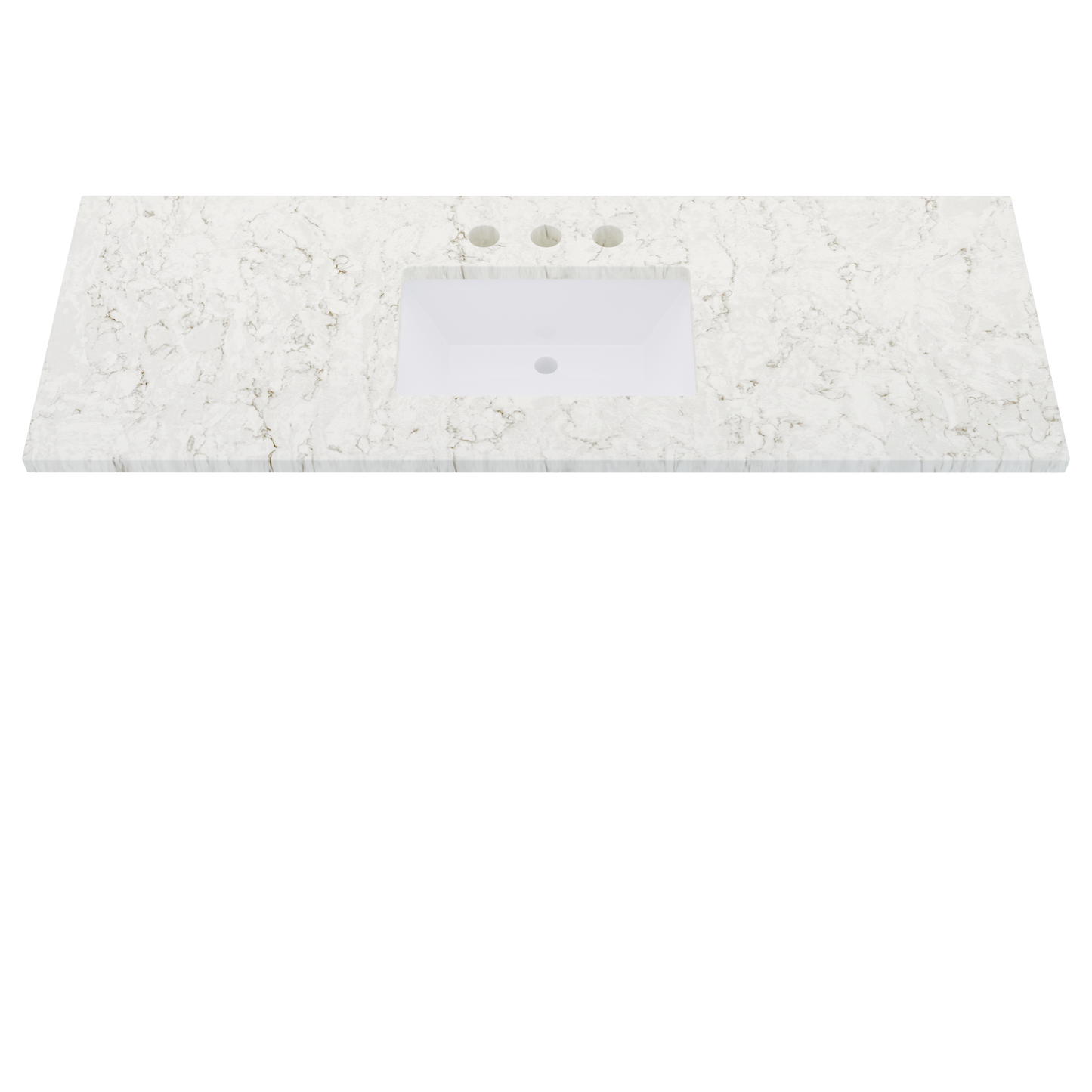 61" Vanderloc Silestone® Quartz Bathroom Vanity Top | Single Rectangle Sink | Centered in Lusso
