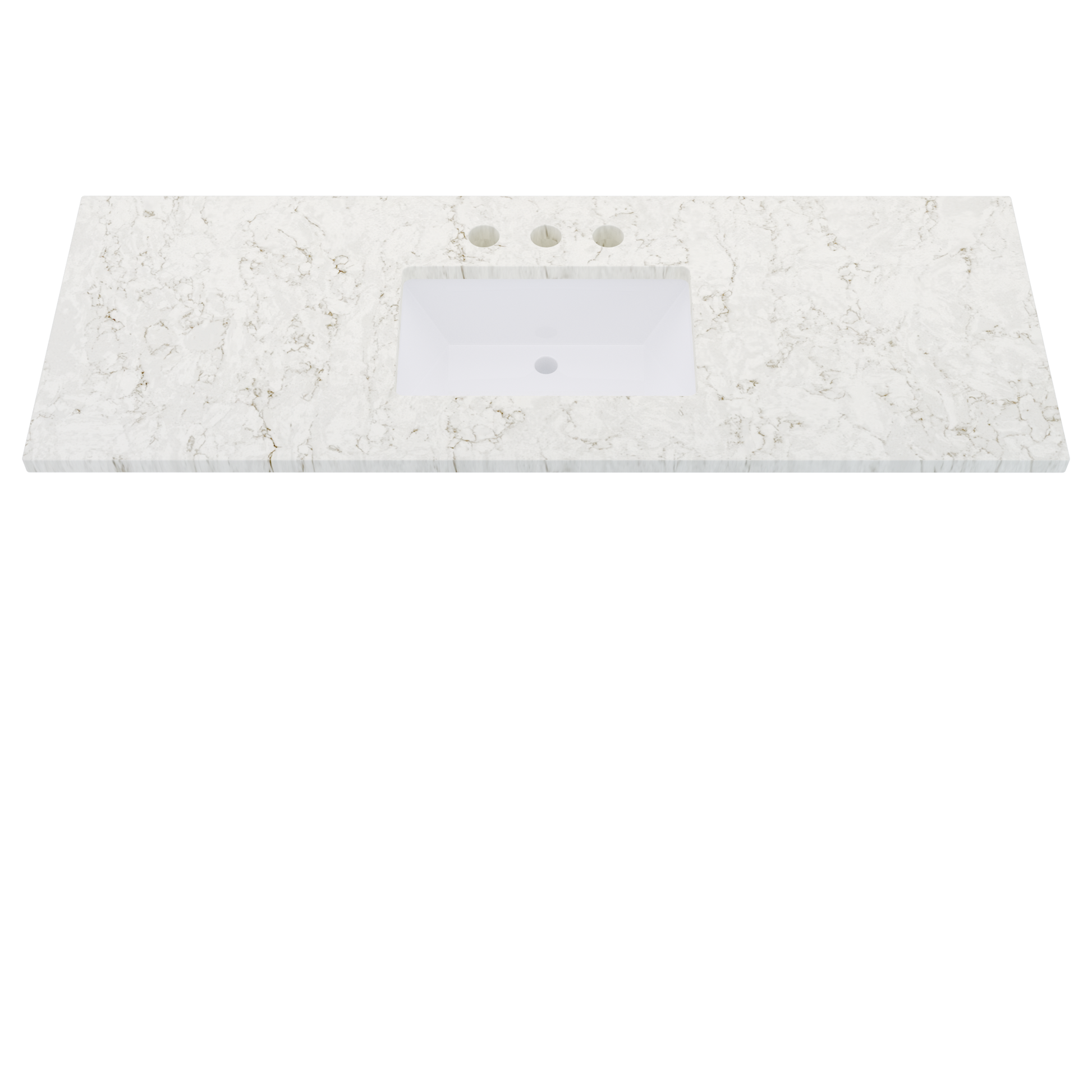 61" Vanderloc Silestone® Quartz Bathroom Vanity Top | Single Rectangle Sink | Centered in Lusso