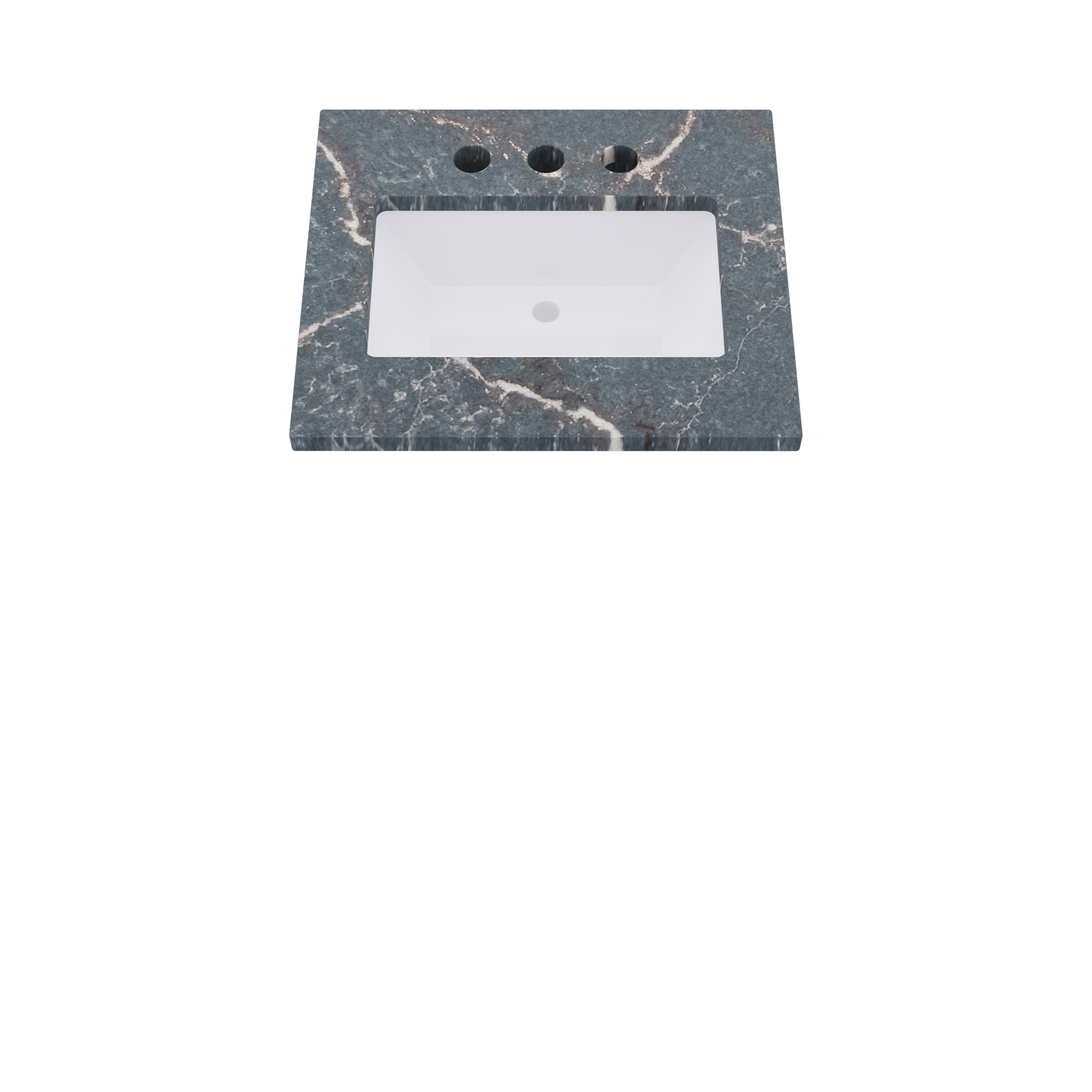 25" Vanderloc Silestone® Quartz Bathroom Vanity Top | Single Rectangle Sink | Centered in Parisien Bleu