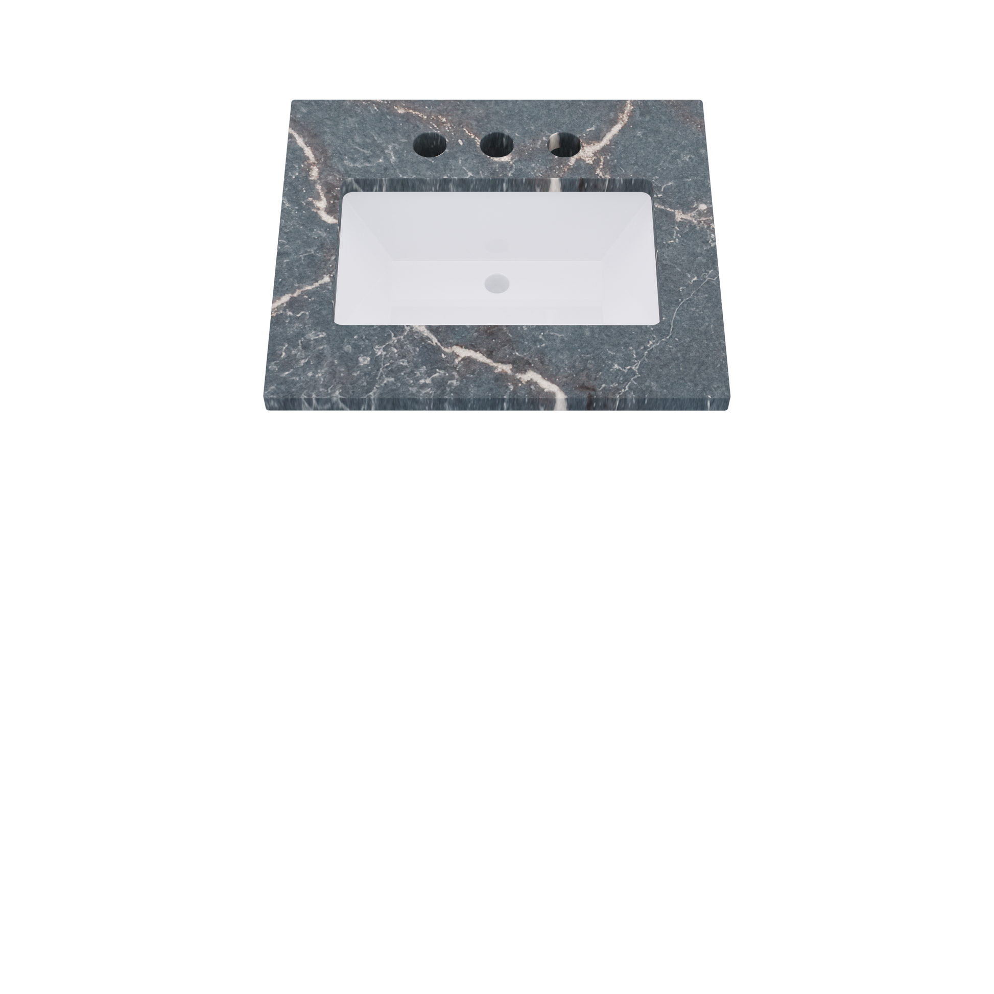 25" Vanderloc Silestone® Quartz Bathroom Vanity Top | Single Rectangle Sink | Centered in Parisien Bleu