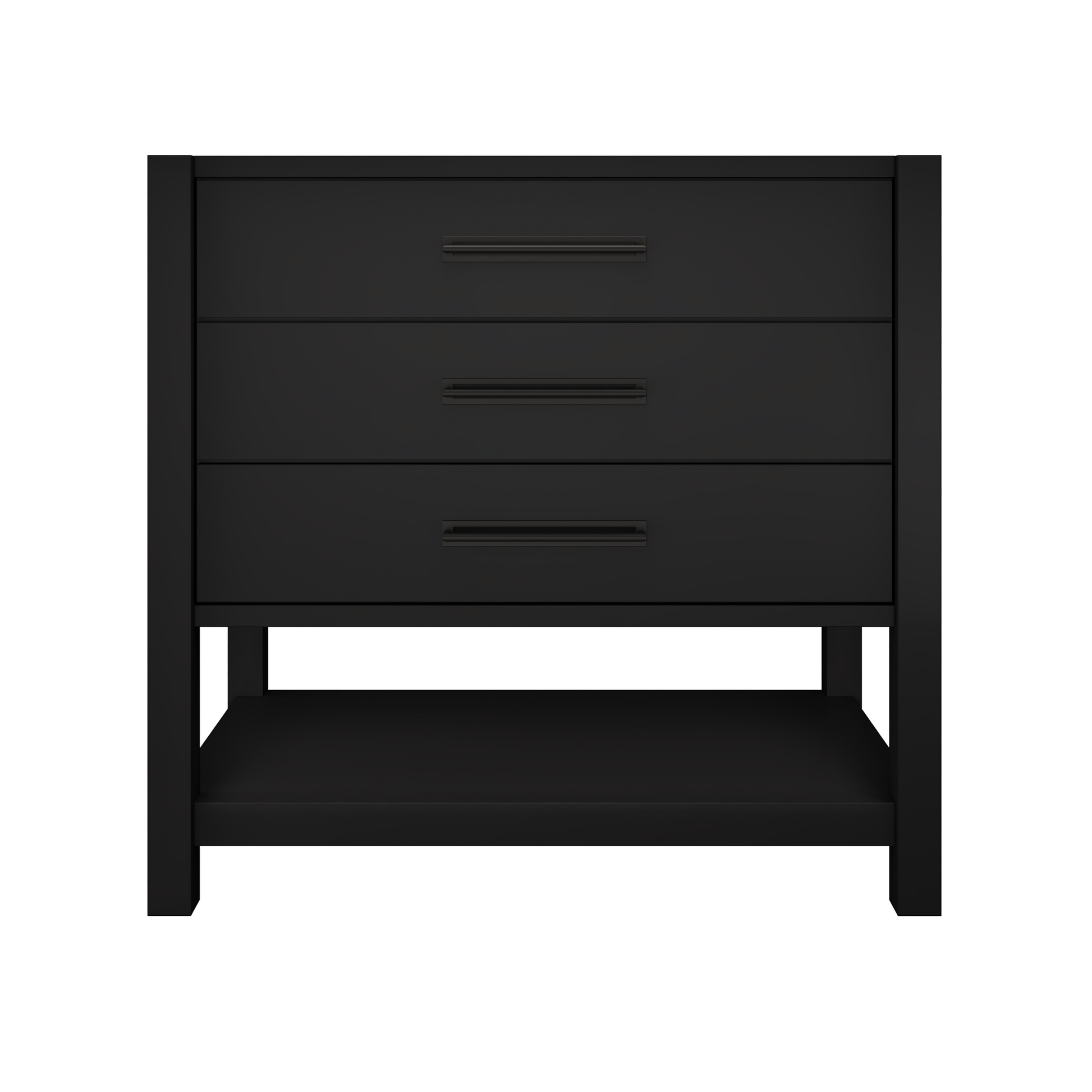 Kiawah 3-Drawer Single Bath Vanity 36in Noir Matte Black