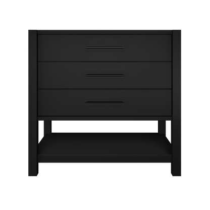 Kiawah 3-Drawer Single Bath Vanity 36in Noir Matte Black