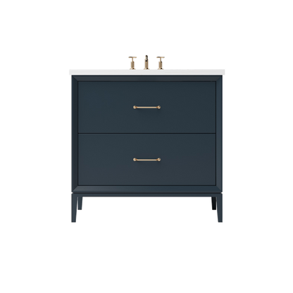Vanderloc Alexandra Two-Drawer Single Sink 30" - Hague Blue