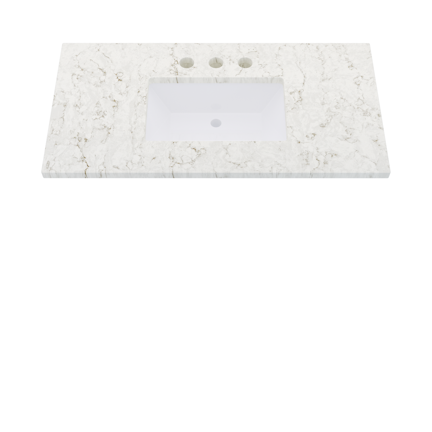43" Vanderloc Silestone® Quartz Bathroom Vanity Top | Single Rectangle Sink | Centered in Lusso