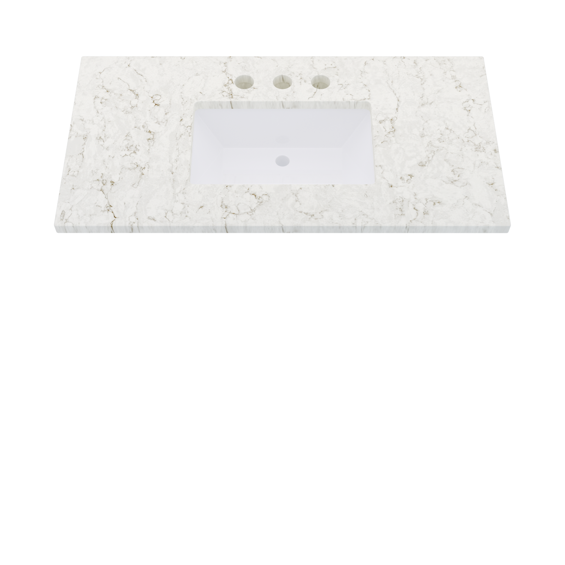 43" Vanderloc Silestone® Quartz Bathroom Vanity Top | Single Rectangle Sink | Centered in Lusso