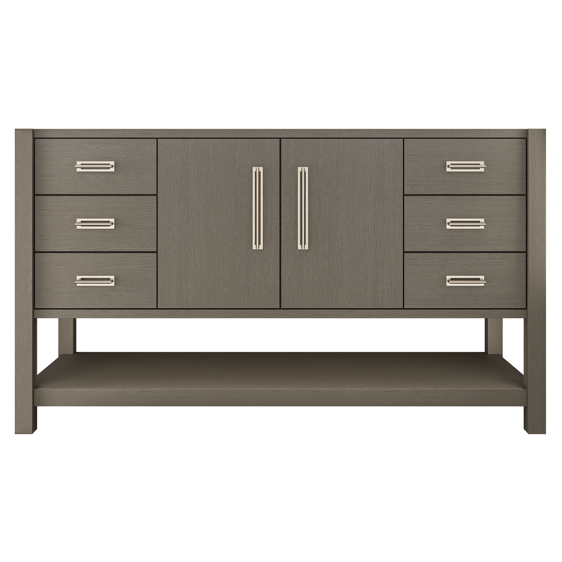 Kiawah Single Extra-Wide Bath Vanity 60in Gray Weathered Satin Nickel