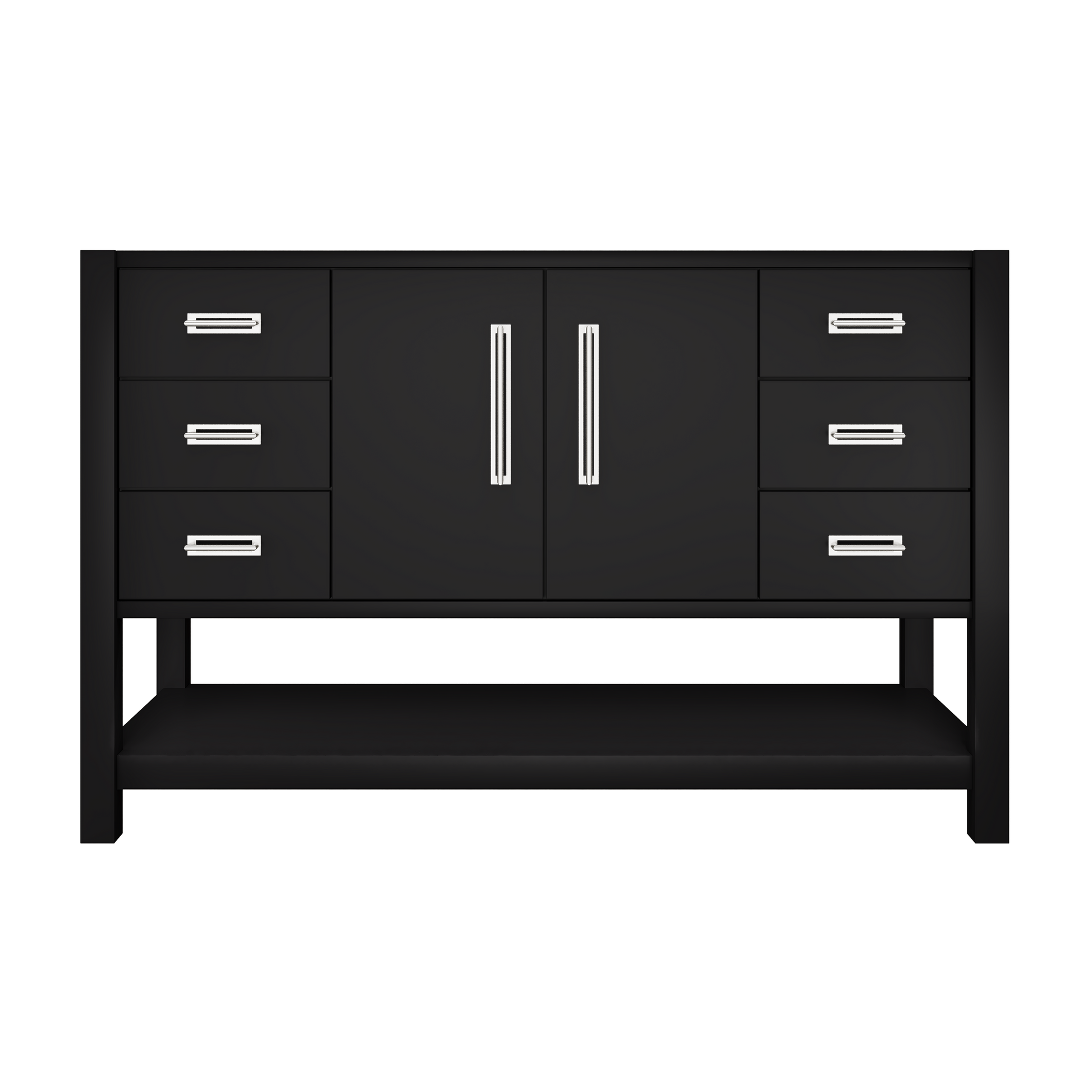 Kiawah Single Extra-Wide Bath Vanity 54in Noir Polished Chrome