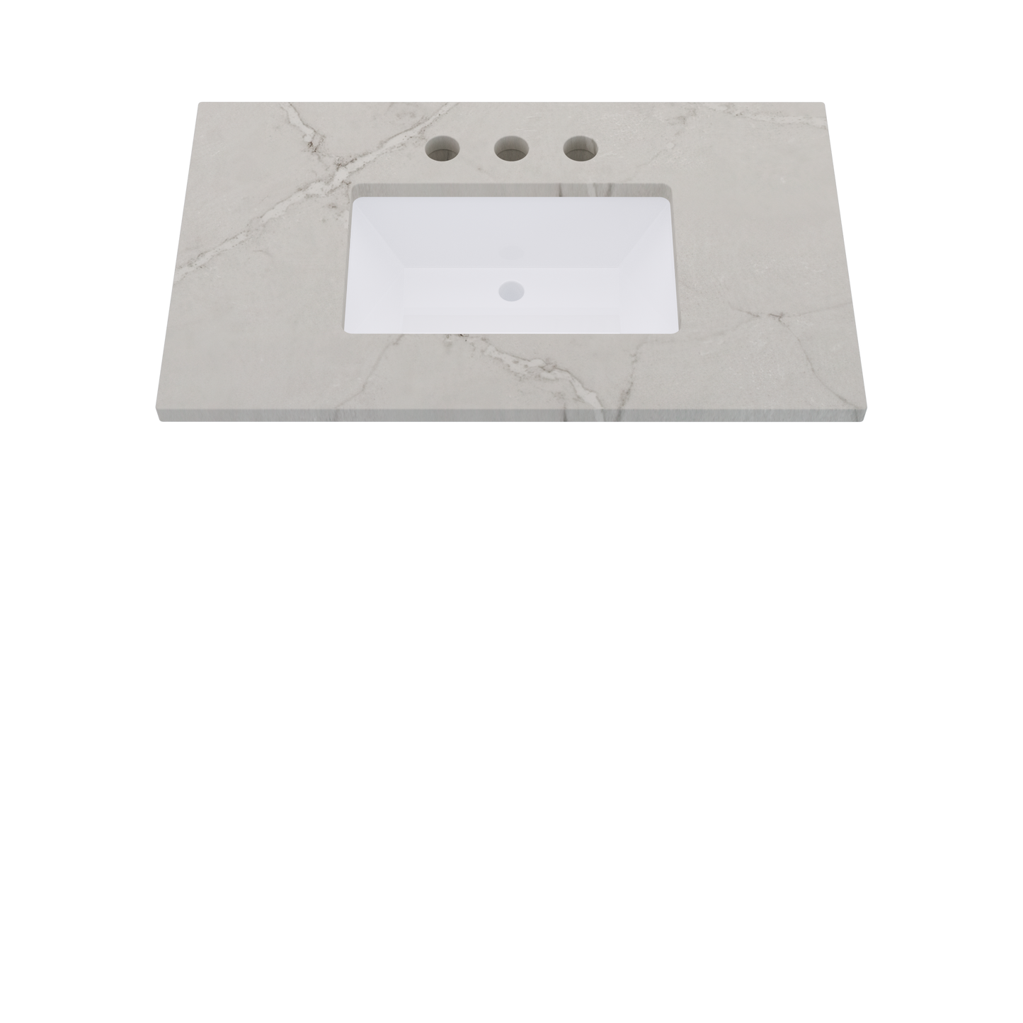 37" Vanderloc Silestone® Quartz Bathroom Vanity Top | Single Rectangle Sink | Centered in Victorian Silver