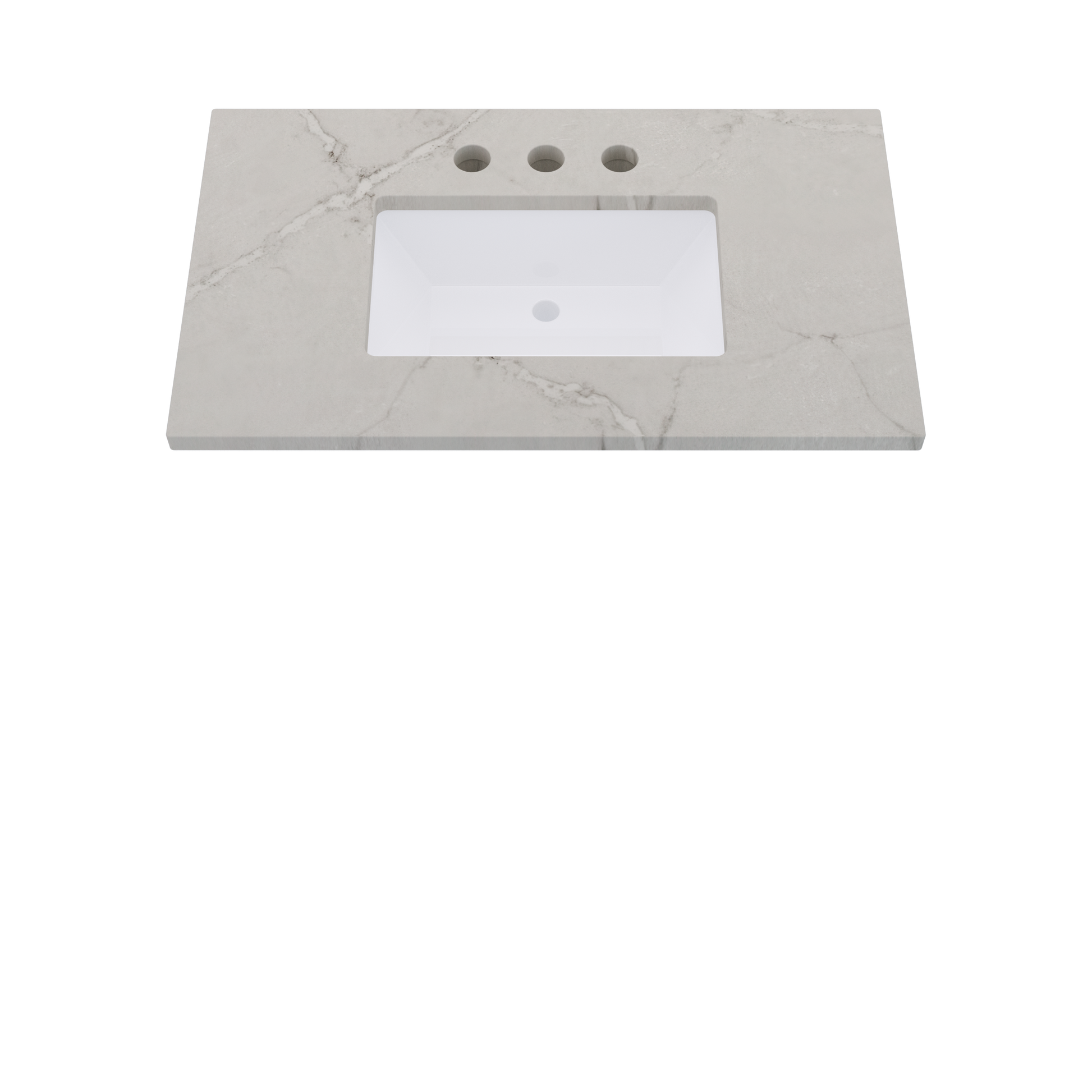 37" Vanderloc Silestone® Quartz Bathroom Vanity Top | Single Rectangle Sink | Centered in Victorian Silver