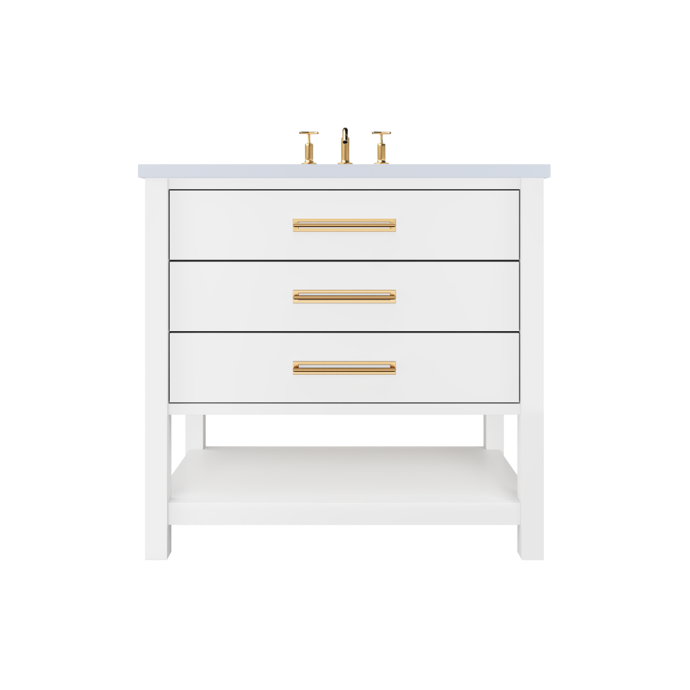 Vanderloc Kiawah Three-Drawer Single Sink 30" - Pure White