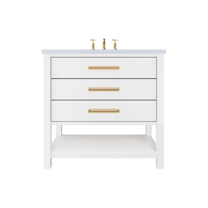 Vanderloc Kiawah Three-Drawer Single Sink 30" - Pure White