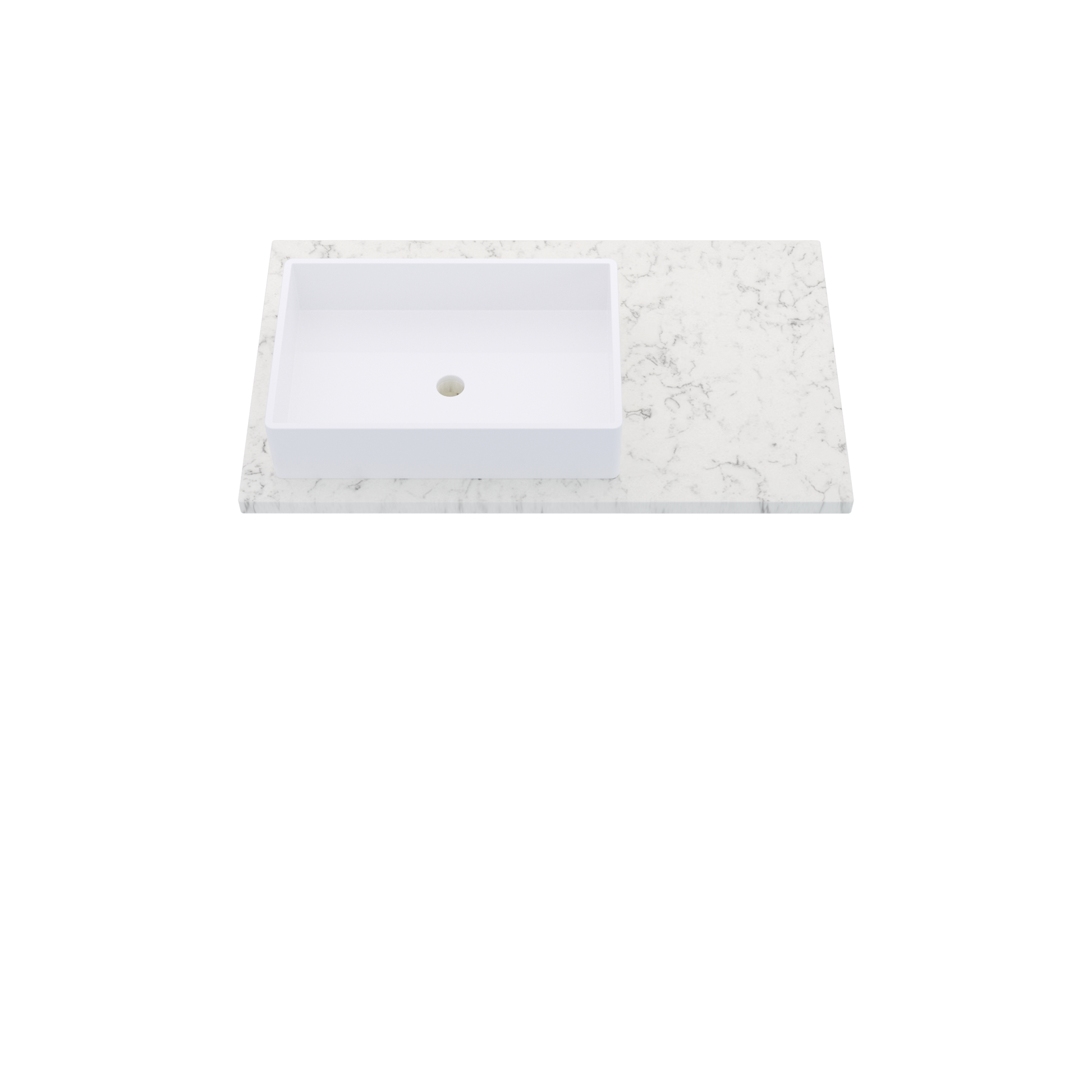 37" Vanderloc Silestone® Quartz Bathroom Vanity Top | Single Rectangle Sink | Offset in Lyra