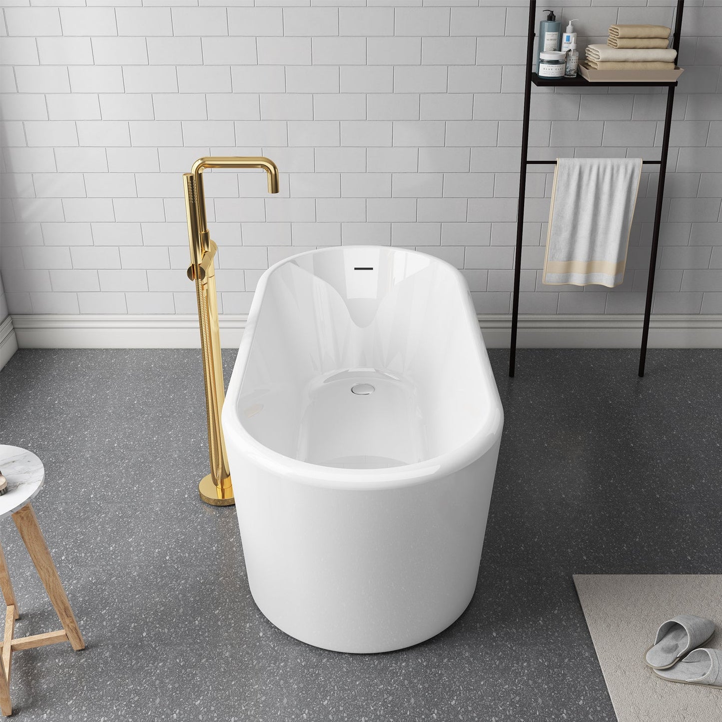 Vinnova, Caserta 59" x 27.6" Soaking Bathtub