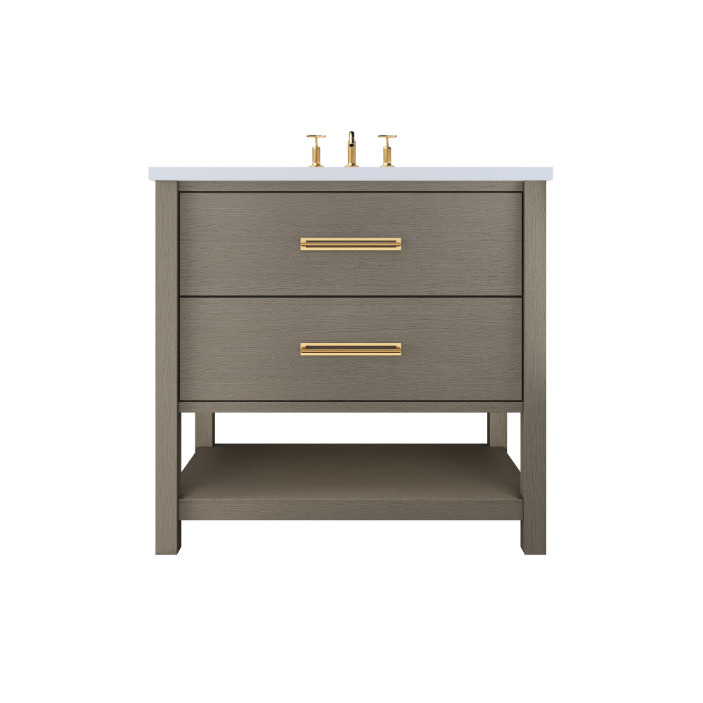 Vanderloc Kiawah Two-Drawer Single Sink 30" - Gray Weathered