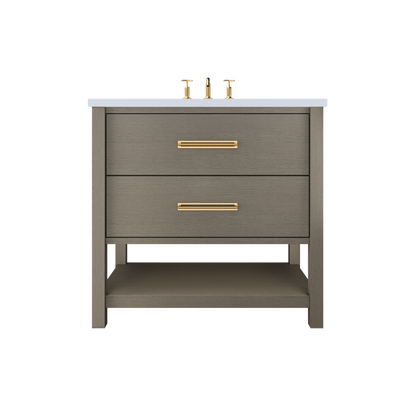 Vanderloc Kiawah Two-Drawer Single Sink 30" - Gray Weathered