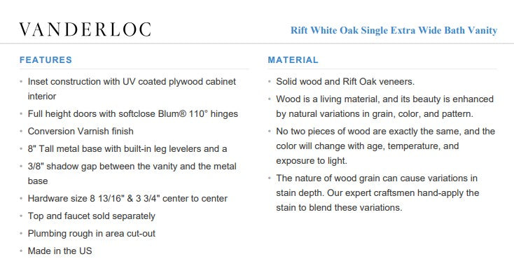 Vanderloc Rift White Oak bathroom vanity — view 16