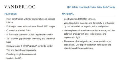 Vanderloc Rift White Oak bathroom vanity — view 16