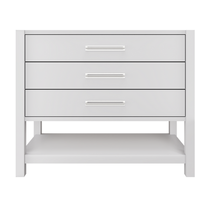 Kiawah 3-Drawer Single Bath Vanity 42in Strong White Polished Chrome