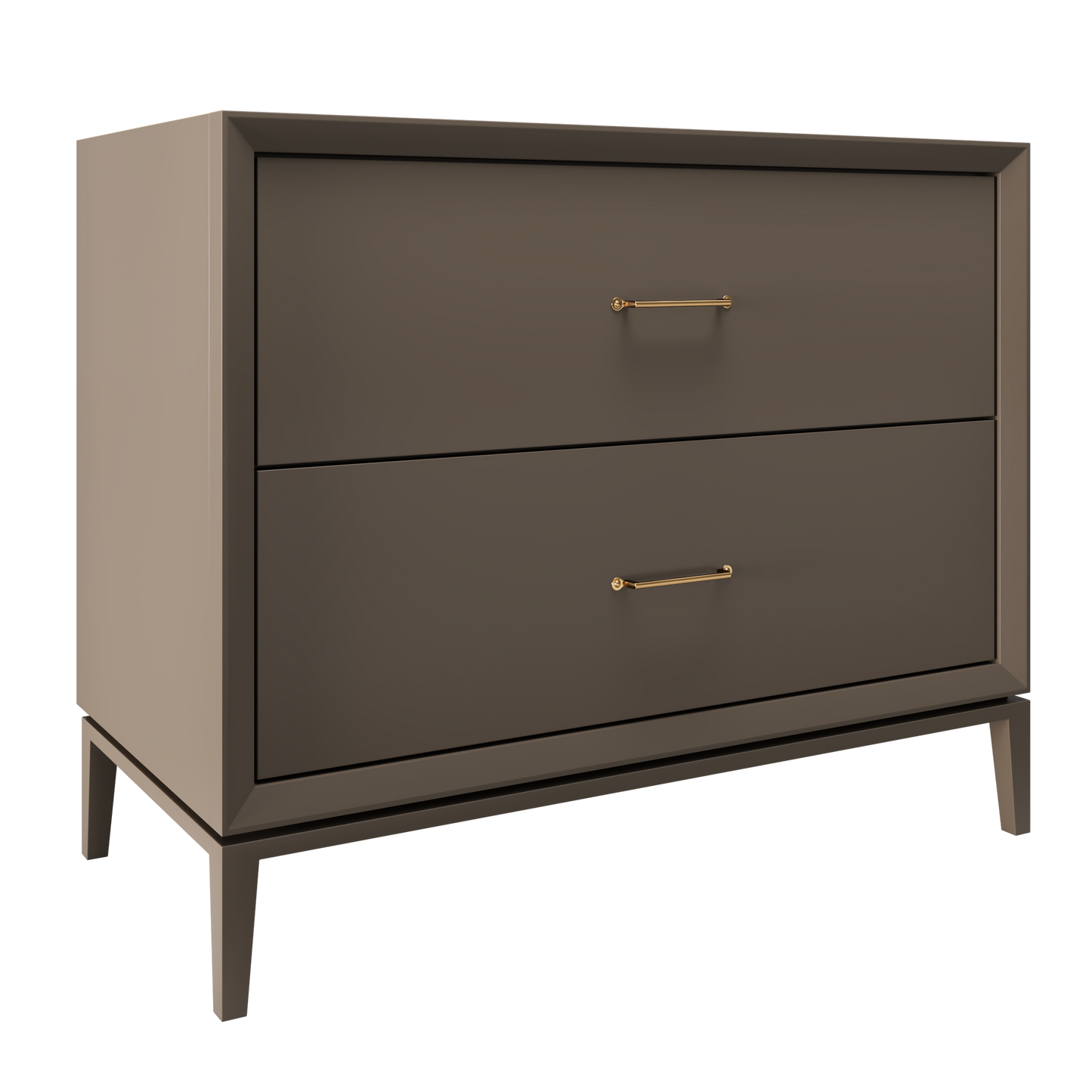 Alexandra 2-Drawer 42" Single Vanity - Truffle / Satin Gold
