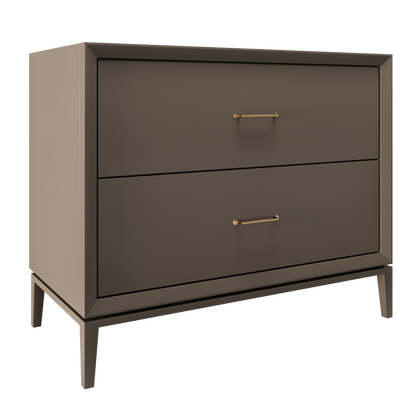 Alexandra 2-Drawer 42" Single Vanity - Truffle / Satin Gold