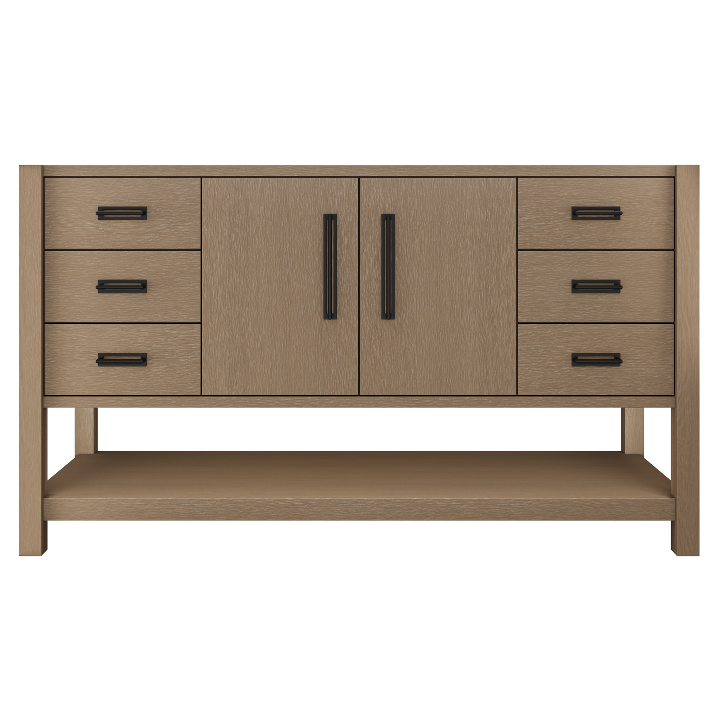 Kiawah Single Extra-Wide Bath Vanity 60in Smoked Modern Matte Black