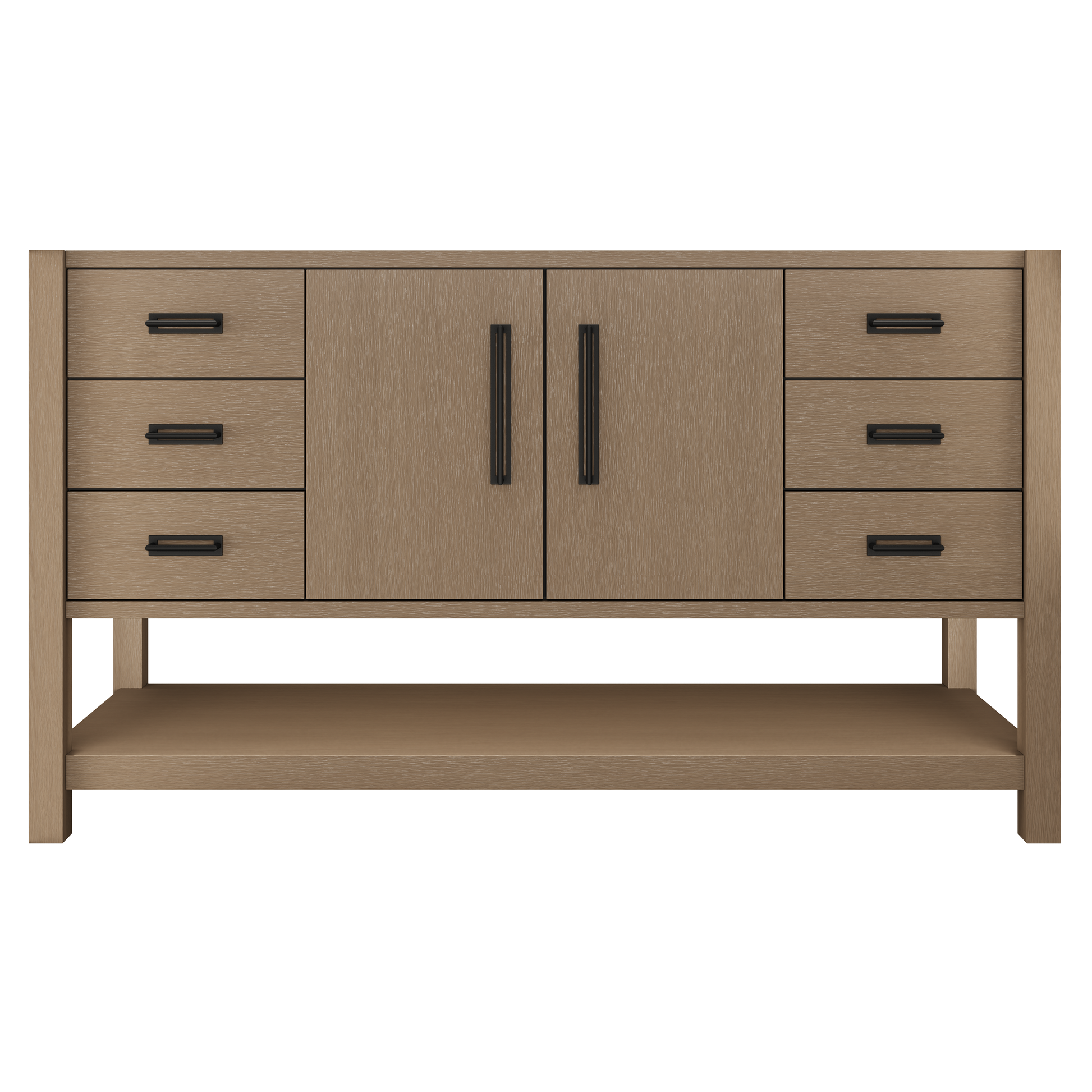 Kiawah Single Extra-Wide Bath Vanity 60in Smoked Modern Matte Black