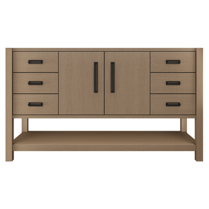 Kiawah Single Extra-Wide Bath Vanity 60in Smoked Modern Matte Black