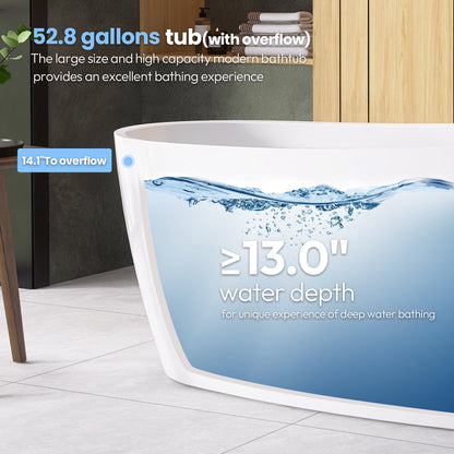 Vinnova, Lahore 59.1" x 29.1" Soaking Bathtub