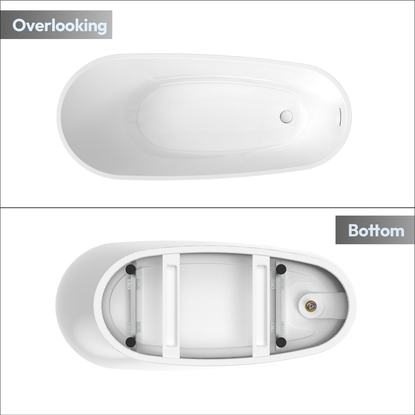 Vinnova, Lahore 59.1" x 29.1" Soaking Bathtub