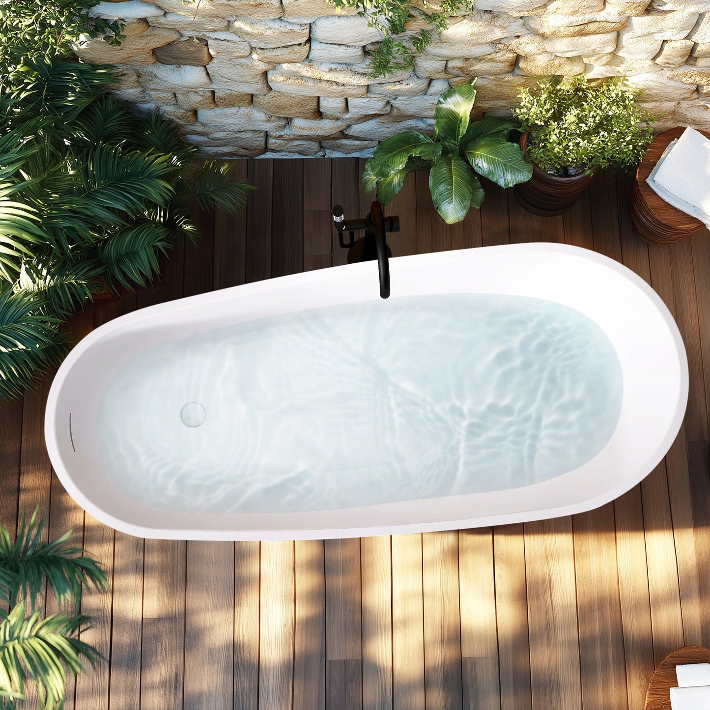 Vinnova, Lahore 59.1" x 29.1" Soaking Bathtub