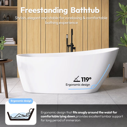 Vinnova, Lahore 59.1" x 29.1" Soaking Bathtub