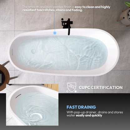 Vinnova, Lahore 59.1" x 29.1" Soaking Bathtub