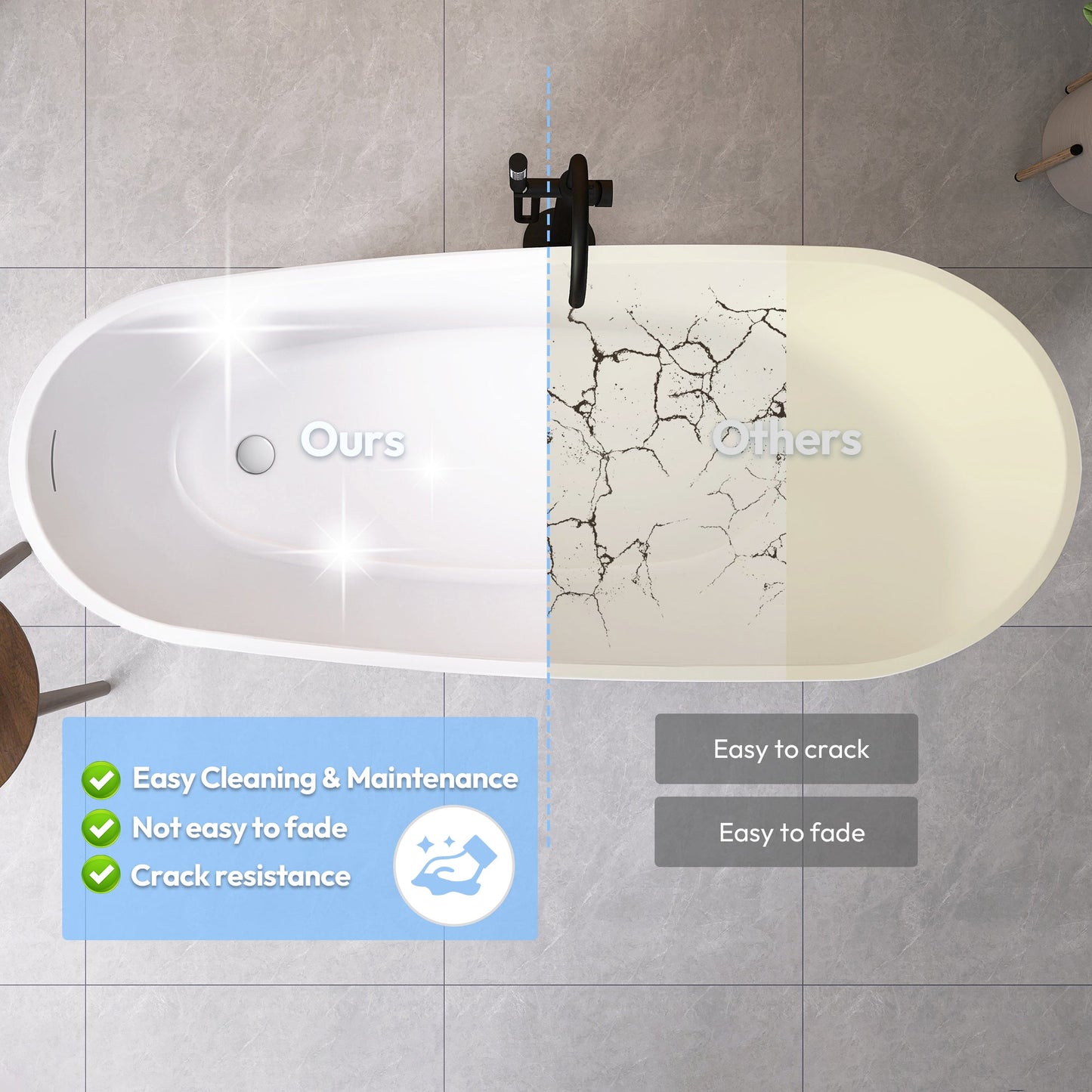 Vinnova, Lahore 66.9" x 29.1" Soaking Bathtub